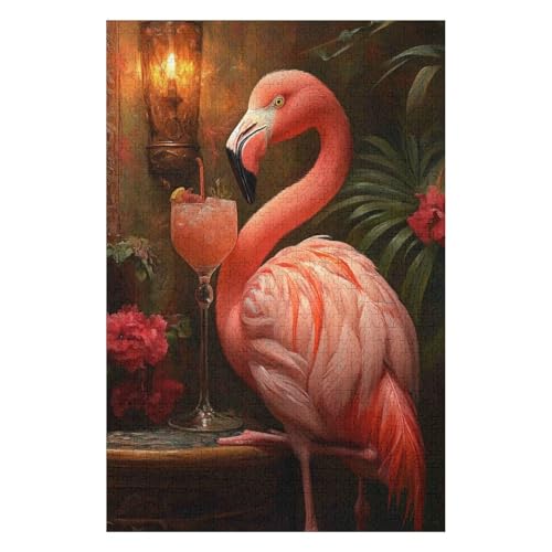 Jigsaw Puzzles 1500 Pieces of Adult Jigsaw Puzzles Game Kids Puzzle Toys Home Decoration Landscape Flamingo(57 * 87cm) von HNBDE