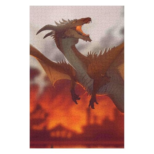 Jigsaw Puzzles for Adults 1000 Piece Jigsaw Puzzles for Adults,JigsawPuzzle 1000 Pieces for Adults Challenging Puzzle Games-(Flying Dragon) 50 * 70cm von HNBDE