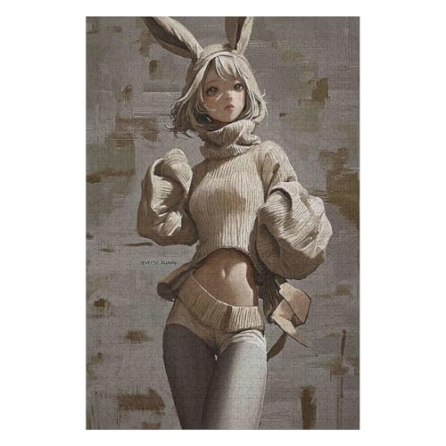 Jigsaw Puzzles for Adults 1000 Piece Jigsaw Puzzles for Adults,JigsawPuzzle 1000 Pieces for Adults Challenging Puzzle Games-(Rabbit Girl)(26 * 38cm) von HNBDE