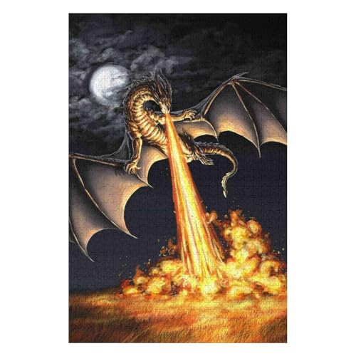 Jigsaw Puzzles for Adults 1000 Piece Jigsaw Puzzles for Adults,JigsawPuzzle 1000 Pieces for Adults Challenging Puzzle Games-Flying Dragon 26 * 38cm von HNBDE