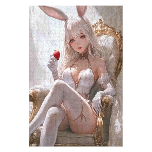 Jigsaw Puzzles for Adults 1000 Piece Jigsaw Puzzles for Adults,JigsawPuzzle 1000 Pieces for Adults Challenging Puzzle Games-Rabbit Girl(50 * 70cm) von HNBDE