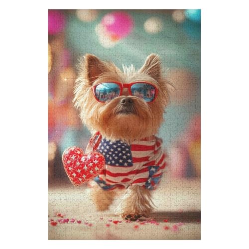 Jigsaw Puzzles for Adults 1000 Piece Jigsaw Puzzles for Adults,JigsawPuzzle 1000 Pieces for Adults Challenging Puzzle Games-Yorkshire Terrier(38 * 52cm) von HNBDE