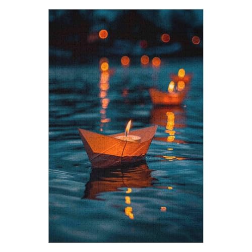 Jigsaw Puzzles for Adults 1000 Piece Jigsaw Puzzles for Adults Educational Game Challenge Toy 1000 Pieces Puzzles for Adults Kids.Educational Games Home Decoration.Theme:Wishing Boat(26 * 38cm) von HNBDE