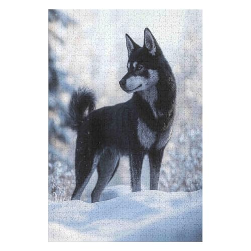 Jigsaw Puzzles for Adults 1000 Piece Jigsaw Puzzles for Adults Educational Game Challenge Toy 1000 Pieces Puzzles for Adults Kids.Educational Games Home Decoration.Theme:Wolf(38 * 52cm) von HNBDE