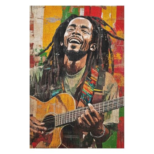 Jigsaw Puzzles for Adults 1000 Piece Puzzle for Adults 1000 Pieces Puzzle 1000 Pieces ，Reggae Bob Marley，Challenging Game Toys(38 * 52cm) von HNBDE