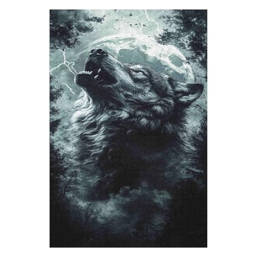 Jigsaw Puzzles for Adults 1000 Piece Puzzle for Adults 1000 Pieces Puzzle 1000 Pieces ，Wolf，Challenging Game Toys(26 * 38cm) von HNBDE