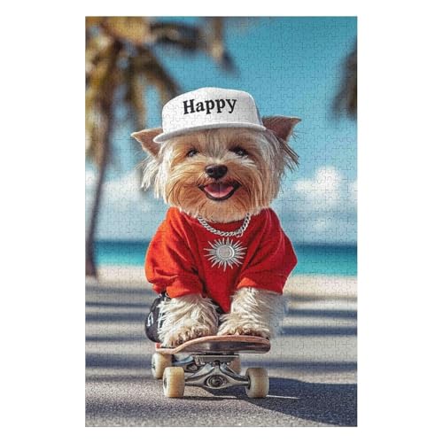 Jigsaw Puzzles for Adults 1000 Piece Puzzle for Adults 1000 Pieces Puzzle 1000 Pieces ，Yorkshire Terrier，Challenging Game Toys(38 * 52cm) von HNBDE