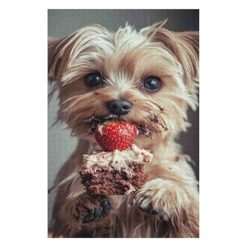 Jigsaw Puzzles for Adults 1000 Piece Puzzle for Adults 1000 Pieces Puzzle 1000 Pieces ，Yorkshire Terrier，Challenging Game Toys(50 * 70cm) von HNBDE