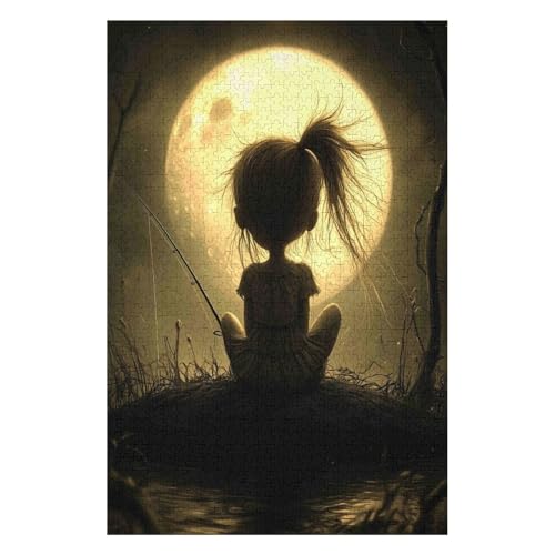 Moon Girl 1000 Piece Jigsaw Puzzles for Adults - Fun, Challenging & Brainteasing Adults Jigsaw Puzzle - Uncover The Puzzle - 100% Recycled Cardboard - 1000pcs -(26 * 38cm) von HNBDE