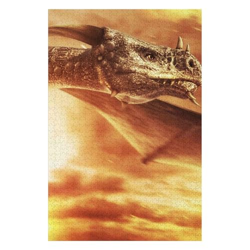 Puzzle, 1000 Teile, Schottland, Lernspielzeug für Erwachsene, Freizeitunterhaltung für Kinder, Dekoration, Malerei, Fliegender Drache, 26 x 38 cm, c157gy von HNBDE