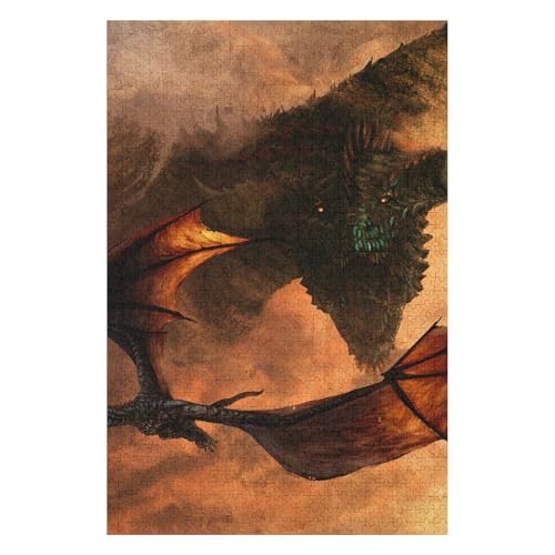 Puzzle, 1000 Teile, Schottland, Lernspielzeug für Erwachsene, Freizeitunterhaltung für Kinder, Dekoration, Malerei, Fliegender Drache, 26 x 38 cm, c344gy von HNBDE