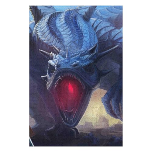 Puzzle, 1000 Teile, Schottland, Lernspielzeug für Erwachsene, Freizeitunterhaltung für Kinder, Dekoration, Malerei, Fliegender Drache, 38 * 52cm, c50gy von HNBDE