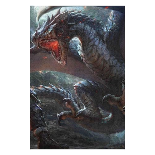 Puzzle, 1000 Teile, Schottland, Lernspielzeug für Erwachsene, Freizeitunterhaltung für Kinder, Dekoration, Malerei, Fliegender Drache, 50 * 70cm c310gy von HNBDE