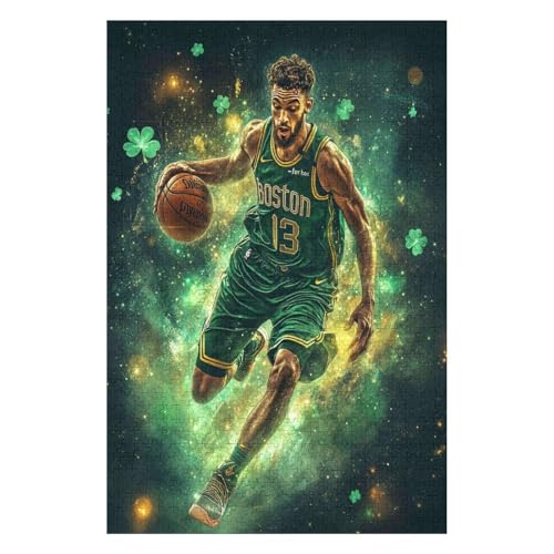 Puzzle 1000 Pieces Basketball Player Poster Toy for Adults and Children Decompression Game Classic Game Puzzle 26x38cm von HNBDE