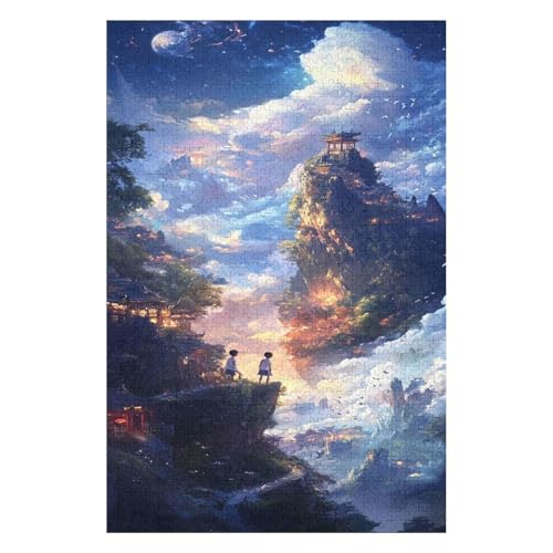 Puzzle 1000 Pieces Castle in The Sky Poster Toy for Adults and Children Decompression Game Classic Game Puzzle 38x52cm von HNBDE