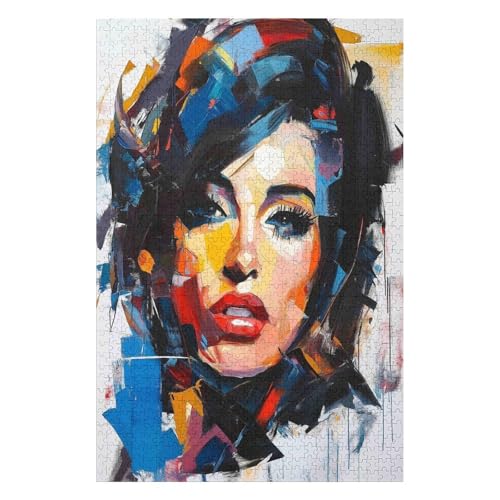 Puzzle 1000 Teile, Amy Winehouse, für Kinder und Erwachsene, Papier, personalisierbar, Zusammenbau-Puzzle, lustiges Spiel, 50 * 70cm von HNBDE