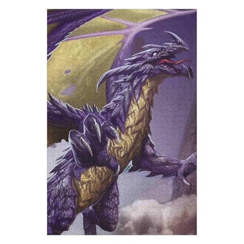 Puzzle 1000 Teile für Erwachsene, Puzzlespiel, Kinderpuzzle, Spielzeug, Heimdekoration, Landschaft, Fliegender Drache, 26 x 38 cm, c474gy von HNBDE