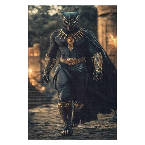 Puzzle 1000 Teile für Erwachsene, schwierige und schwere Puzzles für Frauen und Männer, hochwertiger Karton, präzise ineinandergreifender schwarzer Panther, 26 x 38 cm von HNBDE