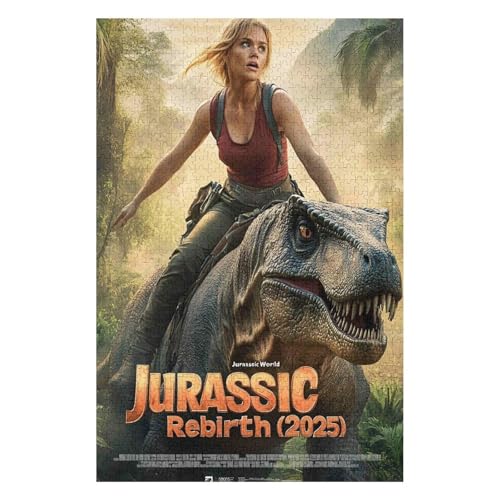 Puzzle 1000 Teile für Erwachsene – Jurassic World – Pädagogisches intellektuelles Dekompressionsspielzeug, lustiges Familienspiel für Kinder und Erwachsene, anspruchsvolle Puzzles, 26 x 38 cm von HNBDE