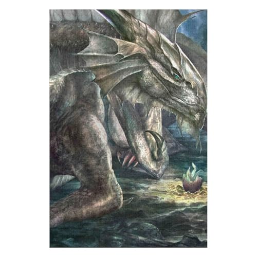 Puzzle für Erwachsene, 1000 Teile, Fliegender Drache, Filmpuzzle für Kinder, Lernspielzeug, Denkspiel, Geschenk, Teenager, DIY-Home-Entertainment-Spielzeug 26 * 38cmc27gy von HNBDE