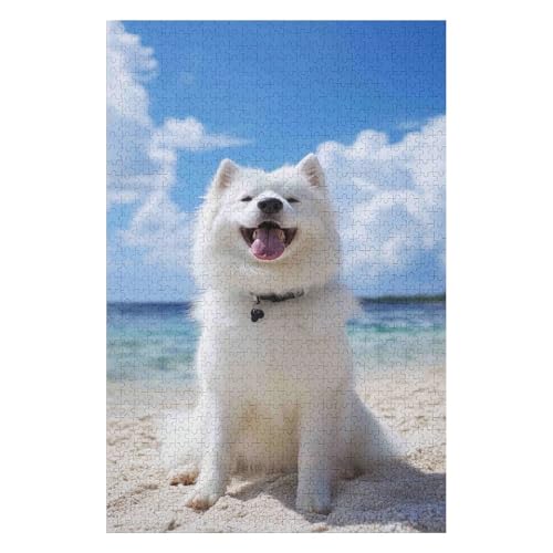 Puzzles 1000 Pieces for Adults-Dog Samoyed- Educational Intellectual Decompression Toy Fun Family Game for Children Adults Challenging Puzzles38*52cm von HNBDE