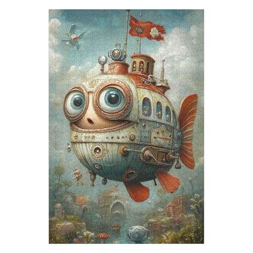 Puzzles 1000 Pieces for Adults-Fish Submarine- Educational Intellectual Decompression Toy Fun Family Game for Children Adults Challenging Puzzles(38 * 52cm) von HNBDE