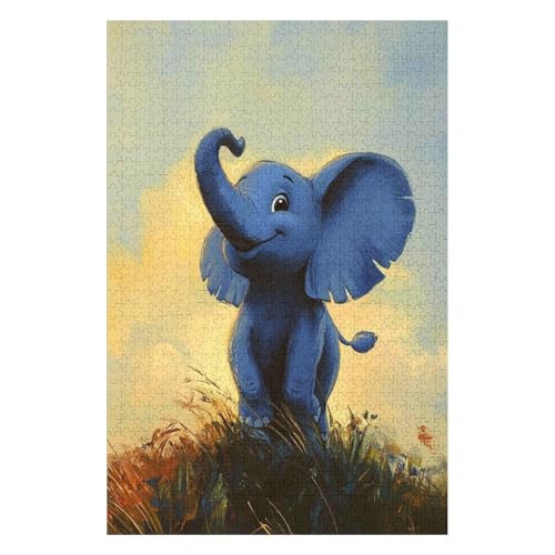 Puzzles 1000 Pieces for Adults Jigsaw Puzzles for Adults 1000 Piece Puzzle Educational Games-Baby Elephant Puzzles50*70cm von HNBDE