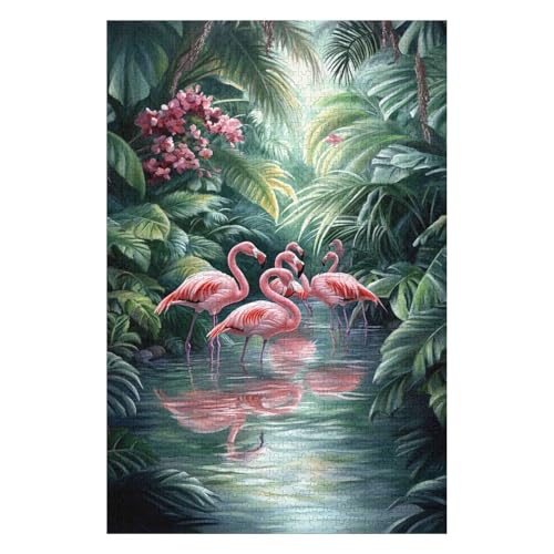 Puzzles 1000 Pieces for Adults Jigsaw Puzzles for Adults 1000 Piece Puzzle Educational Games-Flamingo-Home Decoration Puzzle(26 * 38cm) von HNBDE