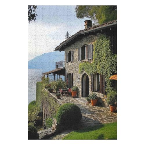 Puzzles 1000 Pieces for Adults Jigsaw Puzzles for Adults 1000 Piece Puzzle Educational Games-Lovers Village, Lake Como Puzzles(50 * 70cm) von HNBDE