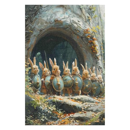 Puzzles 1000 Pieces for Adults Jigsaw Puzzles for Adults 1000 Piece Puzzle Educational Games -Rabbit Guard - Decoration Puzzle(38 * 52cm) von HNBDE