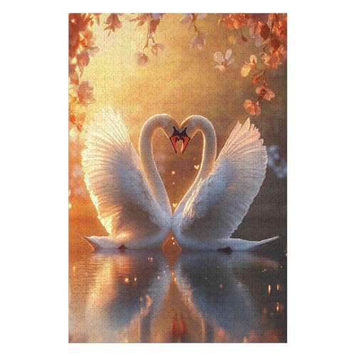 Puzzles 1000 Pieces for Adults Jigsaw Puzzles for Adults 1000 Piece Puzzle Educational Games-Swan Puzzles(26 * 38cm) von HNBDE