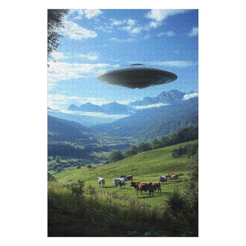 Puzzles 1000 Pieces for Adults Jigsaw Puzzles for Adults 1000 Piece Puzzle Educational Games-UFO Puzzles(38 * 52cm) von HNBDE