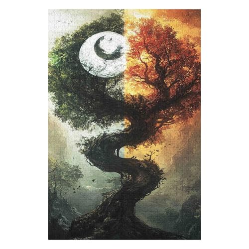 Puzzles 1000 Pieces for Adults Jigsaw Puzzles for Adults 1000 Piece Puzzle Educational Games -Yin Yang Tree- Decoration Puzzle(50 * 70cm) von HNBDE