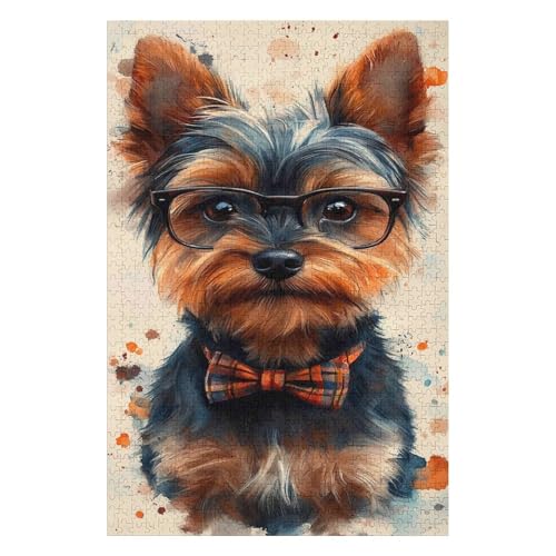 Puzzles 1000 Pieces for Adults Jigsaw Puzzles for Adults 1000 Piece Puzzle Educational Games -Yorkshire Terrier - Decoration Puzzle(26 * 38cm) von HNBDE