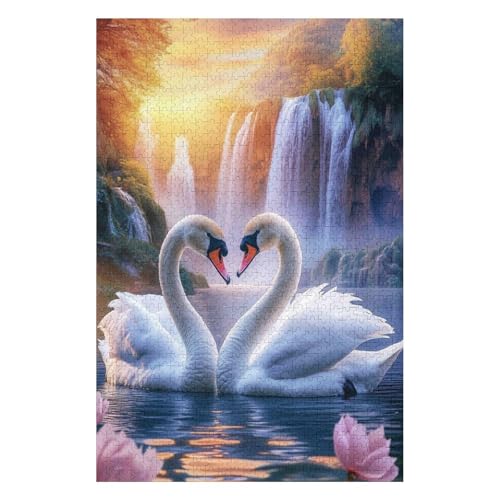 Puzzles 1000 Pieces for Adults-Swan- Educational Intellectual Decompression Toy Fun Family Game for Children Adults Challenging Puzzles(50 * 70cm) von HNBDE