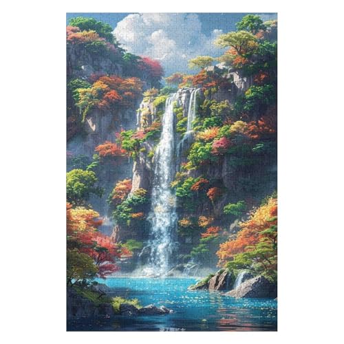 Puzzles 1500 Pieces for Adults-Fantasy Waterfall- Educational Intellectual Decompression Toy Fun Family Game for Children Adults Challenging Puzzles(57 * 87cm) von HNBDE