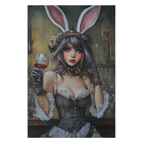 Puzzles 1500 Pieces for Adults Jigsaw Puzzles for Adults 1500 Piece Puzzle Educational Games-Rabbit Girl-Home Decoration Puzzle 1500 Pieces(57 * 87cm) von HNBDE