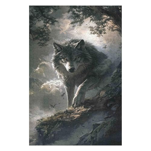 Puzzles 1500 Pieces for Adults Jigsaw Puzzles for Adults 1500 Piece Puzzle Educational Games-Wolf-Home Decoration Puzzle 1500 Pieces(57 * 87cm) von HNBDE