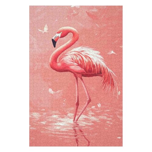 Puzzles -Flamingo Jigsaw - 1500 Piece Jigsaws for Adults, Artist Illustrated, Scenic Landscape, Deluxe Puzzle(57 * 87cm) von HNBDE