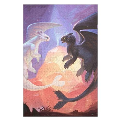 Puzzles -Flying Dragon Jigsaw - 1500 Piece Jigsaws for Adults, Artist Illustrated, Scenic Landscape, Deluxe Puzzle 57 * 87cm von HNBDE