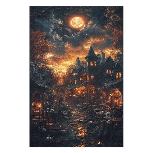 Puzzles - Halloween Horror, Jigsaw - 1000 Piece Jigsaws for Adults, Artist Illustrated, Scenic Landscape, Deluxe Puzzle Gifts(26 * 38cm) von HNBDE