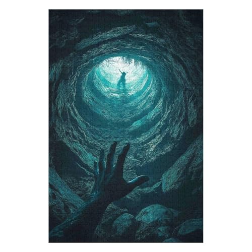 Puzzles - The Man at The Bottom of The Cave, Jigsaw - 1500 Piece Jigsaws for Adults, Artist Illustrated, Scenic Landscape, Deluxe Puzzle Gifts(57 * 87cm) von HNBDE