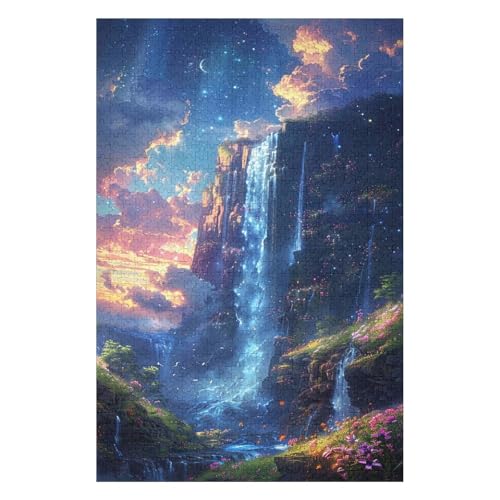 Puzzles for Adults, 1500 Pieces, Fantasy Waterfall，Film Puzzles for Children, Educational Toy, Intellectual Game, Gift, Teens, DIY Home Entertainment Toy(57 * 87cm) von HNBDE