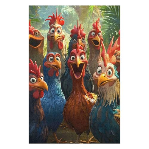 Puzzles for Adults 1000 Pieces Sports -Colorful Rooster- Puzzles for Children Learning Toy Intellectual Game Gift Teens DIY Home Entertainment Toy26*38cm von HNBDE