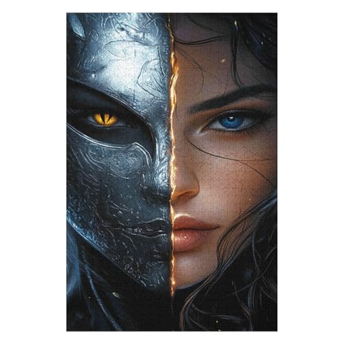 Puzzles for Adults 1000 Pieces Sports -Masked Woman- Puzzles for Children Learning Toy Intellectual Game Gift Teens DIY Home Entertainment Toy(26 * 38cm) von HNBDE