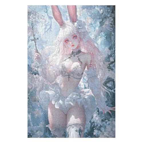 Rabbit Girl 1000 Piece Jigsaw Puzzles for Adults Jigsaw Puzzles1000 Pieces Impossible Puzzle1000 Jigsaw Puzzles for Adults for Adults & Kids Age 12 Years Up 1000pcs(26 * 38cm) von HNBDE