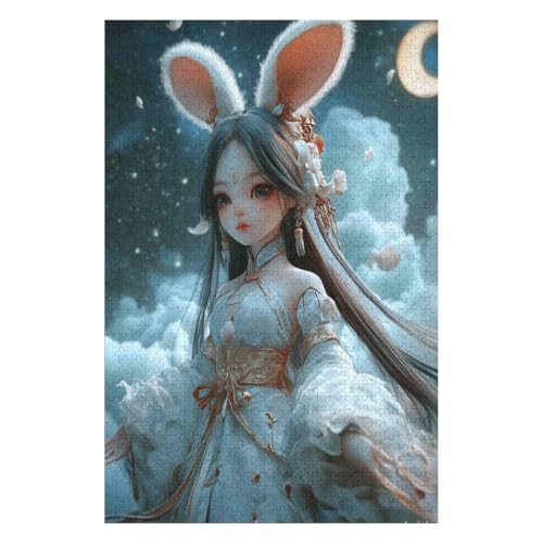 Rabbit Girl Jigsaw Puzzles for Adults 1000 Pieces Japan Impossible Puzzle Brain Teaser Difficult Educational Games Relax Puzzles Games Premium 1000pcs(26 * 38cm) von HNBDE