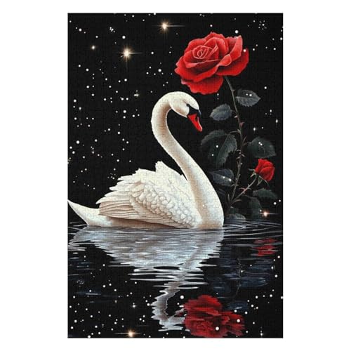 Swan Puzzle 1000 Pieces Paper Picture Puzzle Family Decorations Unique Gifts for Children(50 * 70cm) von HNBDE