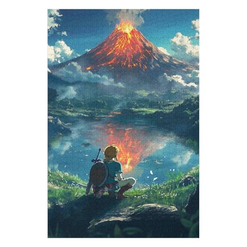 The Legend of Zelda-1000 Piece Jigsaw Puzzles for Adults Entertainment Puzzles Intellectual Decompression Toy 3D Printing HD Toy DIY Birthday(26 * 38cm) von HNBDE