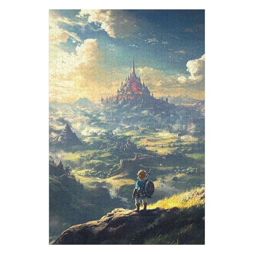 The Legend of Zelda-1000 Piece Jigsaw Puzzles for Adults Entertainment Puzzles Intellectual Decompression Toy 3D Printing HD Toy DIY Birthday(26 * 38cm) von HNBDE